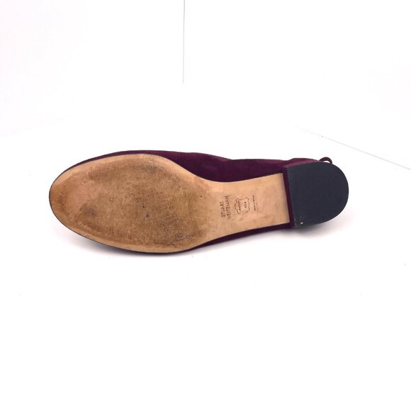 Stuart Weitzman Purple Suede Ballet Flats with Bow Detall at Heel & Straps Sz 8M - Picture 9 of 12